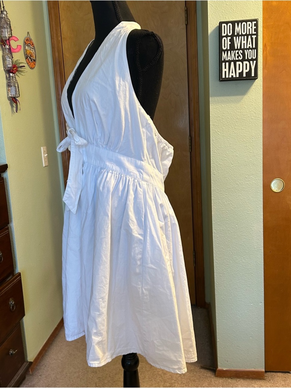 Venus white cotton halter dress with bow in front size 16 - Picture 4 of 12